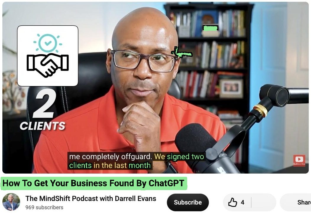 Darrell Evans YouTube video paused on two signed clients